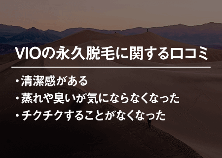 VIOの永久脱毛に関する口コミ